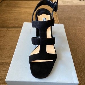 NWT Prada black strappy sandals 11B/ 41 EU